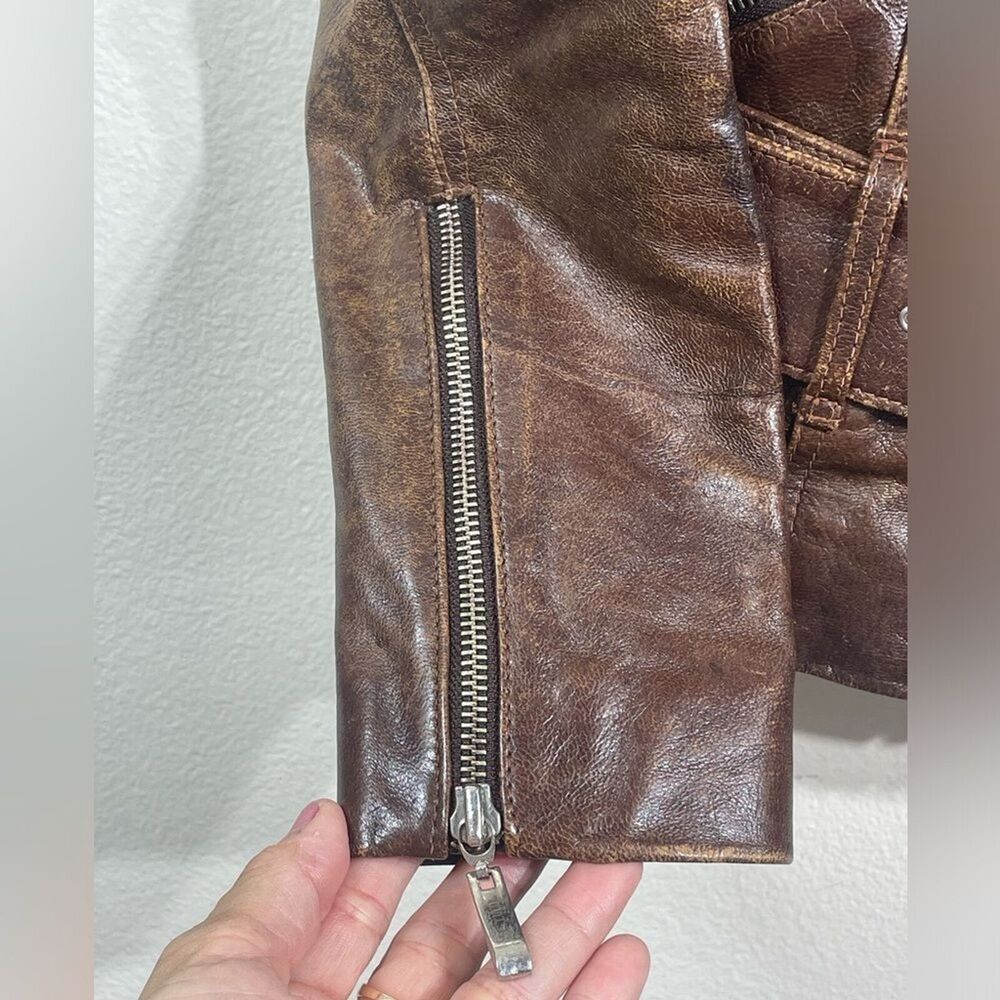 (P1) Ashwood Vintage Y2K Multi-Pocket Biker Leather Jacket Size S - Picture 6 of 16